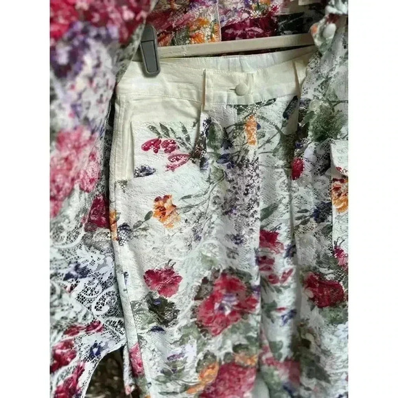 VINTAGE Sandro Collections FL Lace Floral Suit 80s 90s - Picture 12 of 12